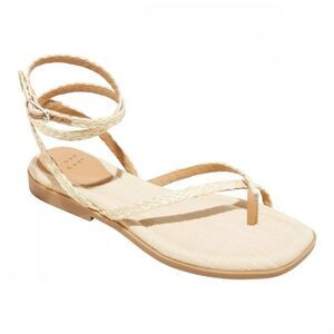 A new day Luisa Strappy Ankle Wrap Thong Sandals Womens 7 Tan